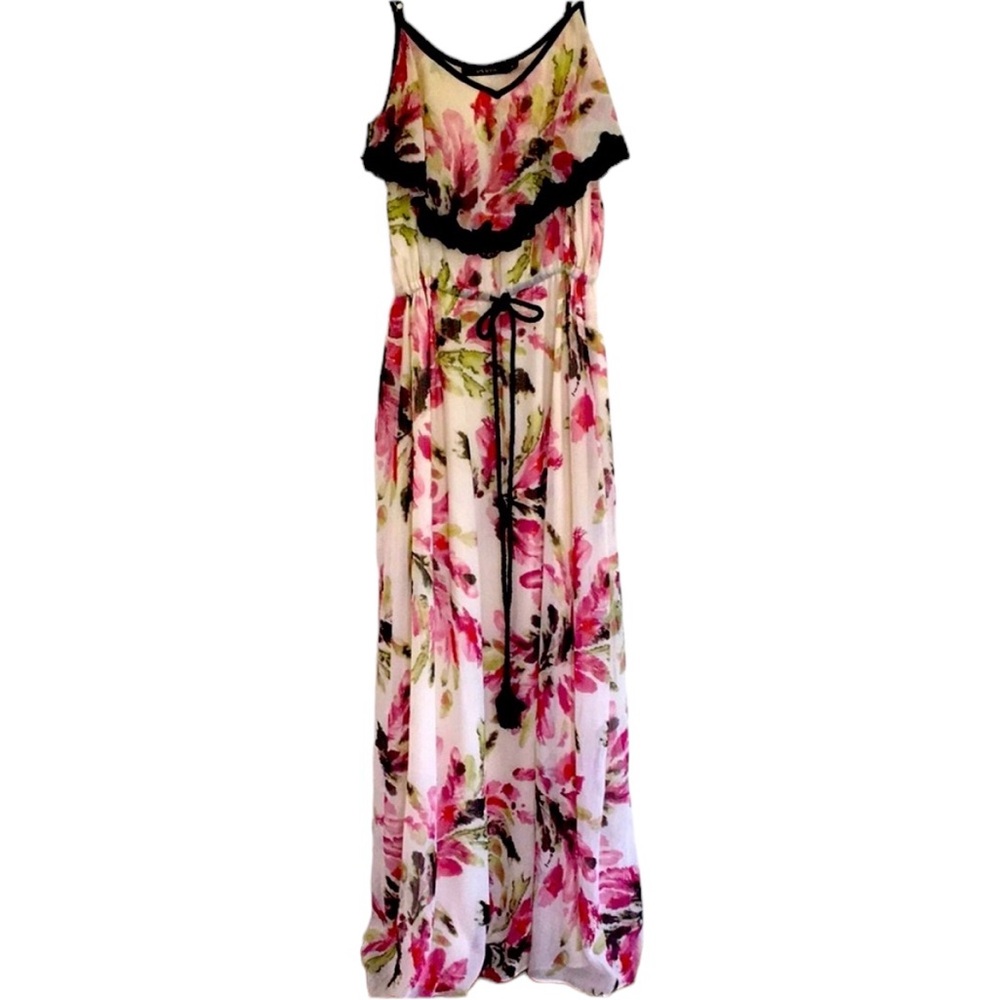 Floral & lace maxi dress